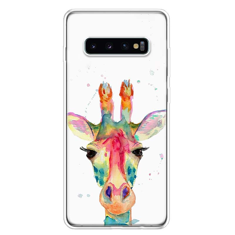 Cute Cartoon Giraffe Animal Cover Phone Case For Samsung Galaxy A51 A71 A50 A70 A40 A30 A20E A10 A41 A31 A21S A11 A01 A6 A8 + A7