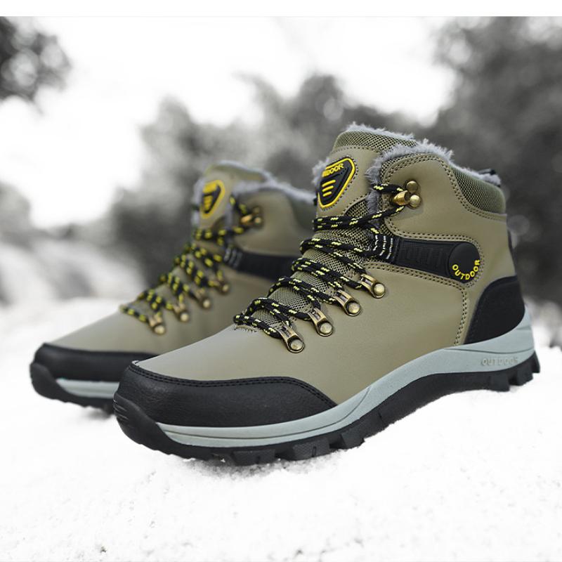New Winter Thick Cotton Shoes Outdoor Non-slip Man Thickened Boots Casual Warm Hiking Shoes Velvet Large Size Waterproof Boots
