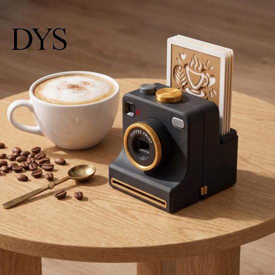 Strumento Creativo per la Presentazione del Caffè Stampa 3D Macchina per Latte Art, Stampante Manuale per Cacao con Schede Modello Fotocamera, Macchina per Stencil Cacao Cannella