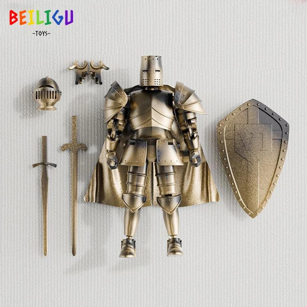 Medieval Knight Multi-Joint Movable DIY Action Figures Weapon Warrior Robot Sword Shield Assembly Toy Children's Holiday Gift