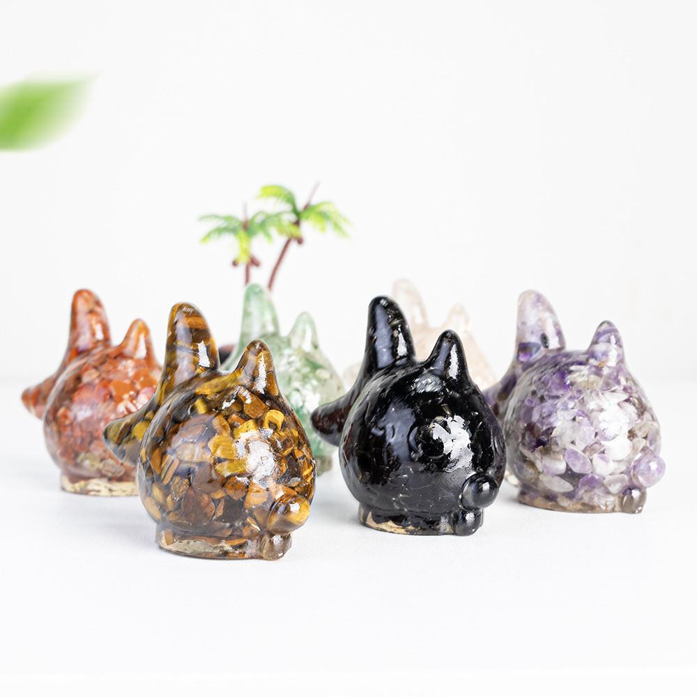Visbeeldje Hars Minatuur Met Natuurlijk Kristal Voor Huisdecoratie Verzamelaars
