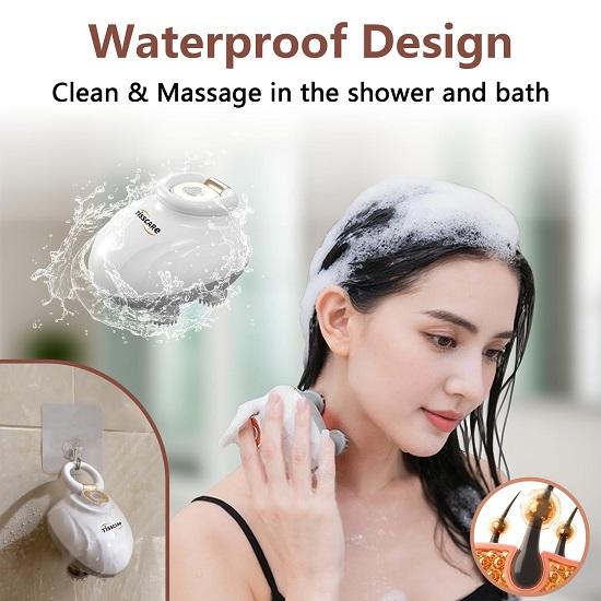 Scalp Massager, Electric Head  for Scalp, 3 Speed Modes, Red Light Therapy for Hair Growth, Handheld Portable Body Head Scratcher Massage Machine