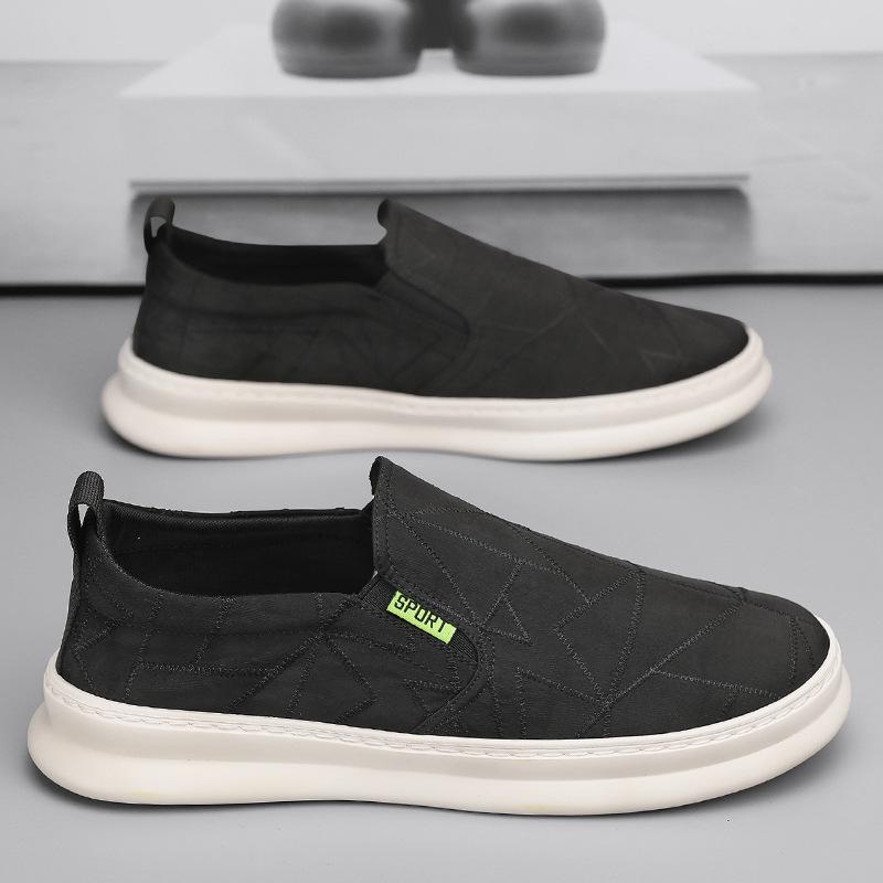 Canvas shoes men's summer breathable casual flat baseplate shoes versatile work shoes one pedal lazy old Beijing cloth shoes