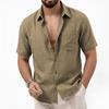 Men Short Sleeve Button Down Shirt Classic Fit Collar Lightweight Breathable Fabric Casual Summer Top