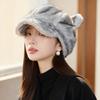 Осень и Зима Женская Мода Милые Кошачьи Ушки Флисовая Шапка Уличная Ветрозащитная Холодная Теплая Восьмиугольная Шляпа