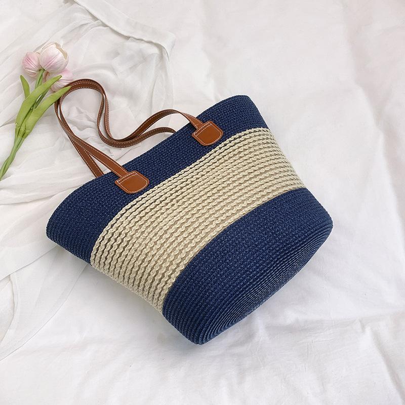 Versatile Woven Bag Women's Summer New Straw Woven Bag Fashion Beach Bag High-end Single Shoulder Tote Bag Tide