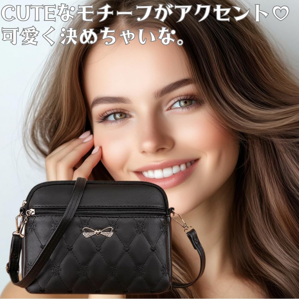 ORIJIRI Women's Small Shoulder Bag, Wallet, Cute Handbag, PU Leather, 3-Way Mini Shoulder Bag