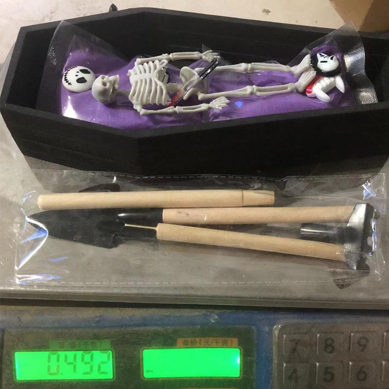 Children Decorate Props Skeleton Coffin Toy Halloween Grimaces Scythe Props Demon Decoration Supplies DIY Decorations