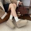 Women's Fashion Lightweight Height-enhancing Soft Sole Winter Warm Fur One Snow Boots Velvet Lined Non-slip Casual Sports Cotton Boots