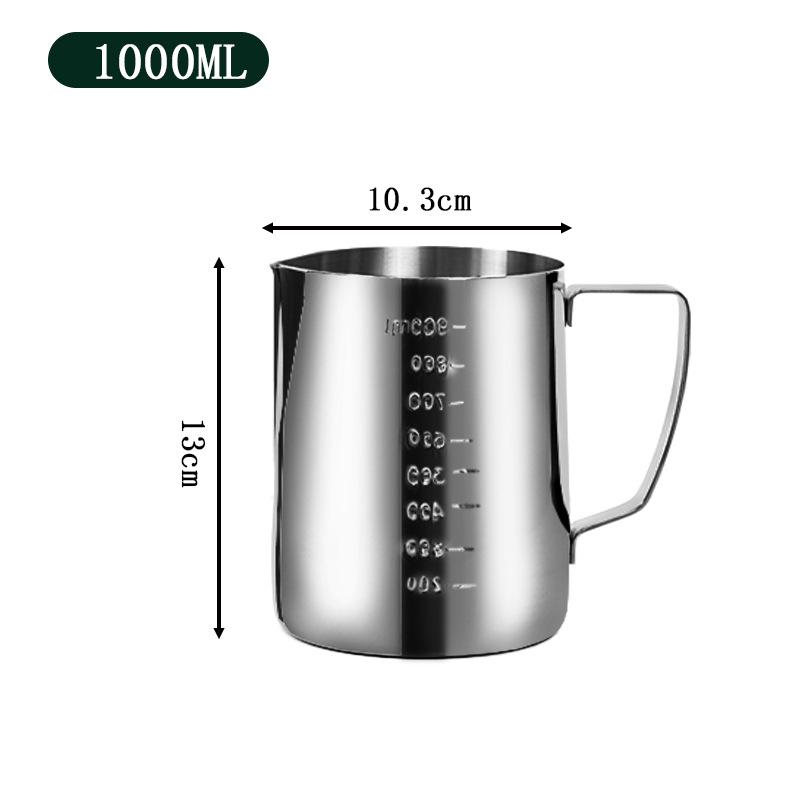 Verdickter Latte Art Krug mit Skala - Milchaufschäumkännchen für Kaffee & Wachsschmelzen