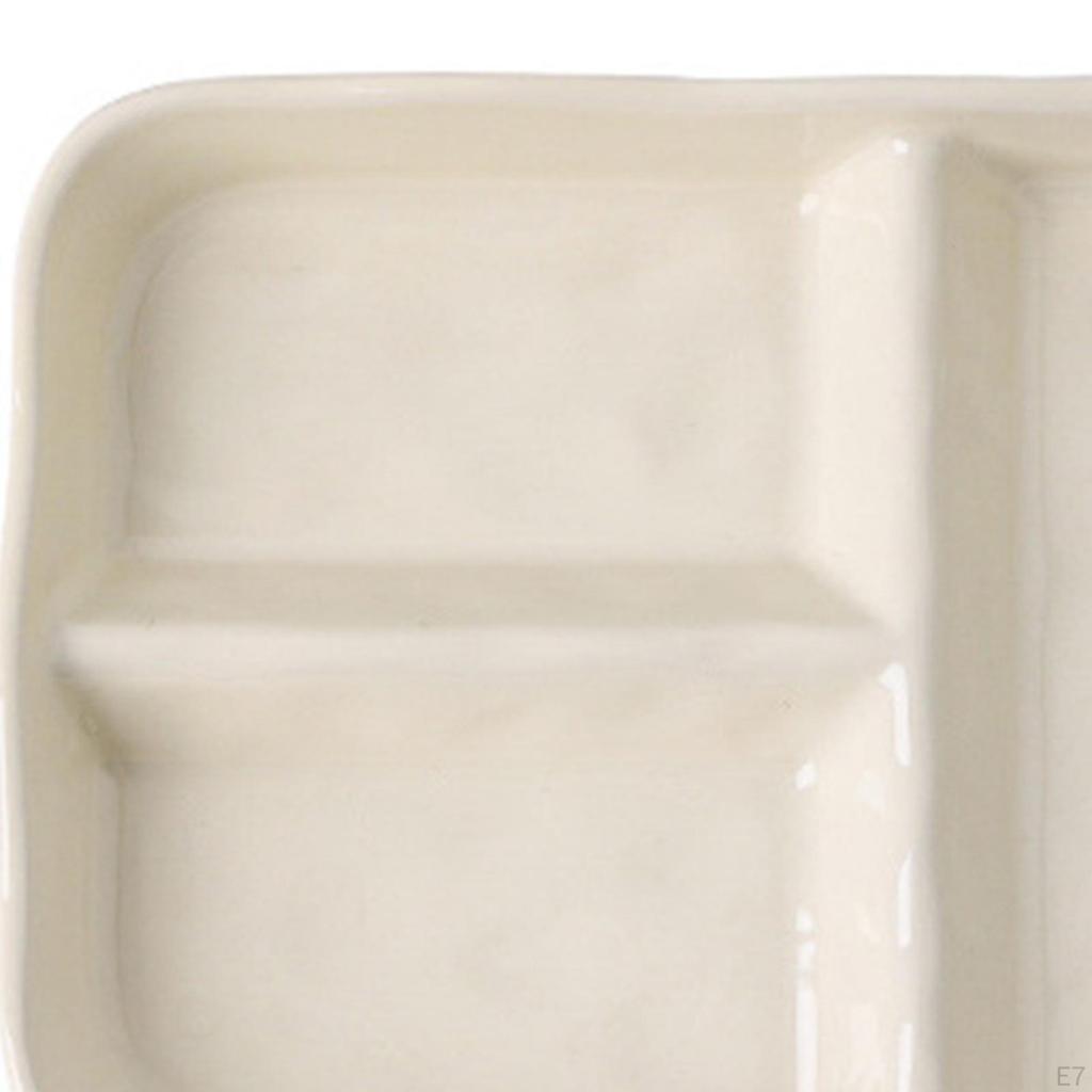 Adult Divided Plate, Serving Tray, Non-Slip Snack Housewarming Gift, Ceramic Tray for
