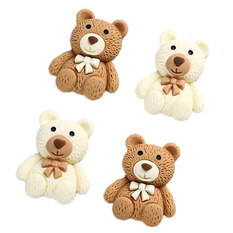 10Pcs Cartoon Resin Mini Bear Charms For Diy Jewelry Making Accessories