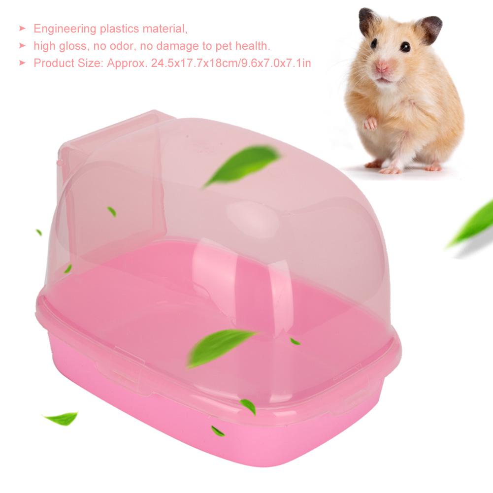 Hamster Automatic Door Open Close Bathtub Small Pet Cleaning Bathroom House  (Pink)