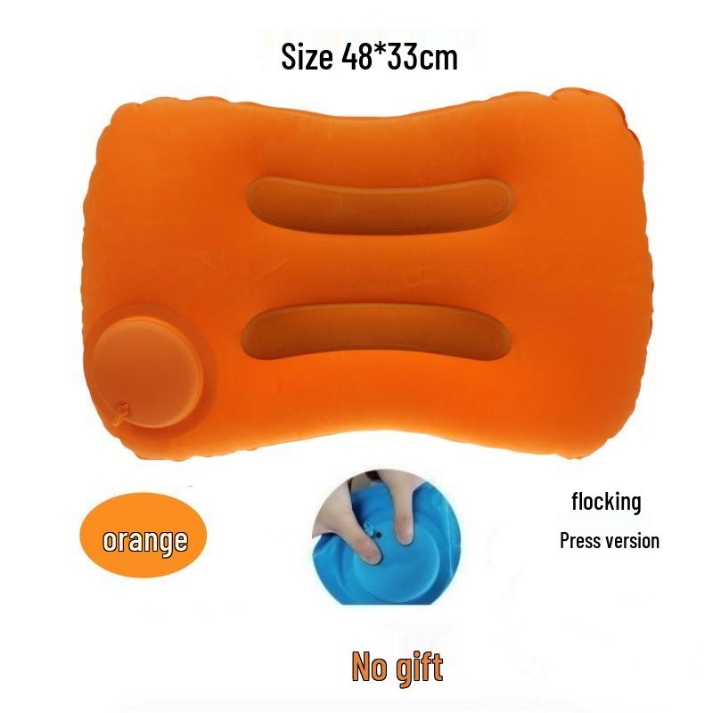 

Compact Inflatable Travel Pillow: Foldable, Portable for Outdoor, Airplane, Lumbar Support & More. 49x33 cm PVC Flannel Pressed Square Pillow