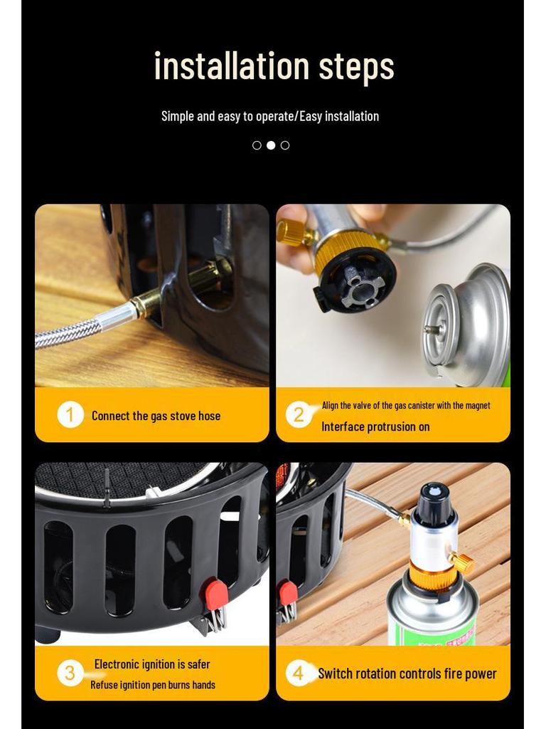 Windproof High-Power Infrared Portable Gas Stove for Outdoor Picnic