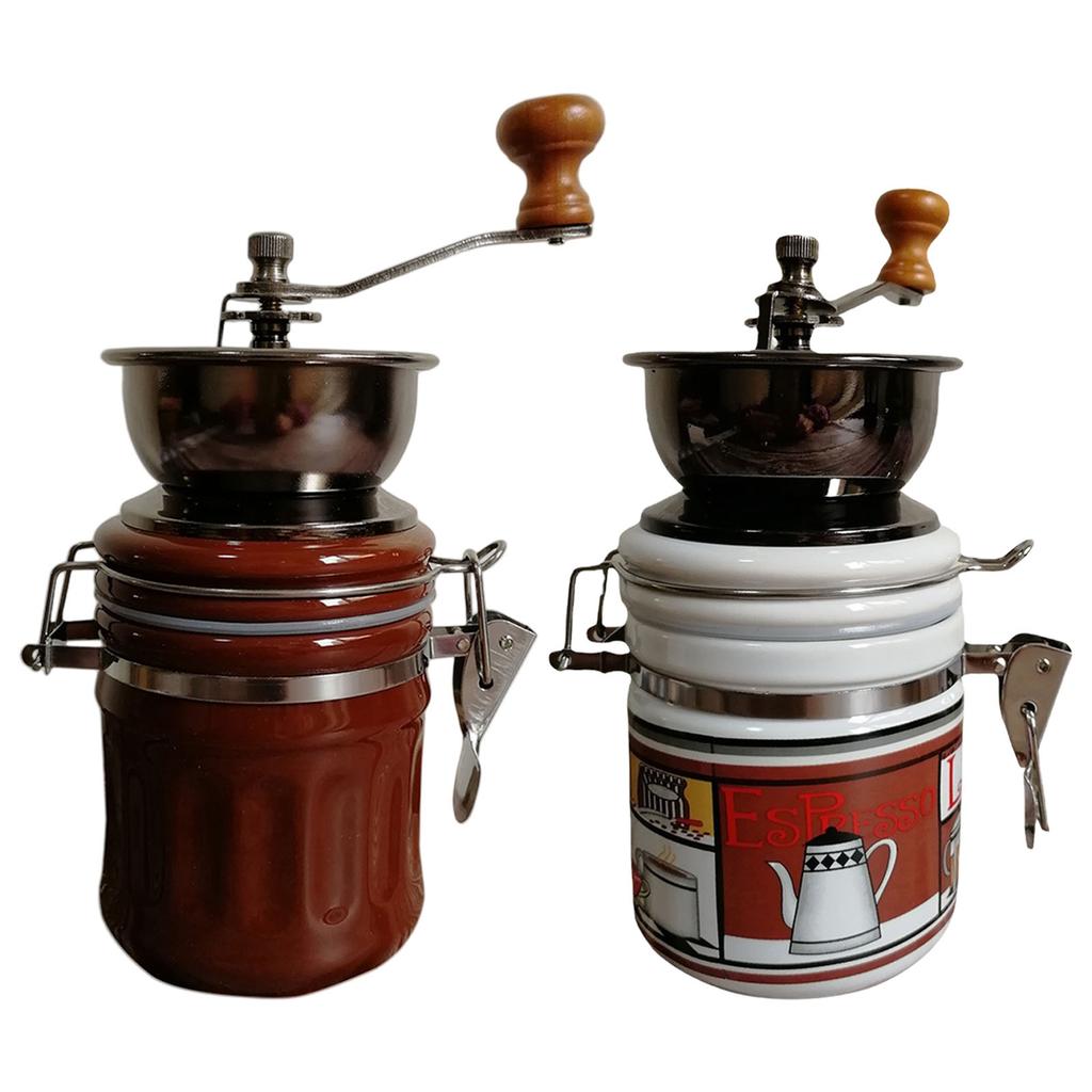 Vintage Ruční Mlýnek na Kávu Miniaturní Dřevěný Mlýnek na Kávová Zrna pro Domácí a Kancelářskou Výstavu Klasický French Press