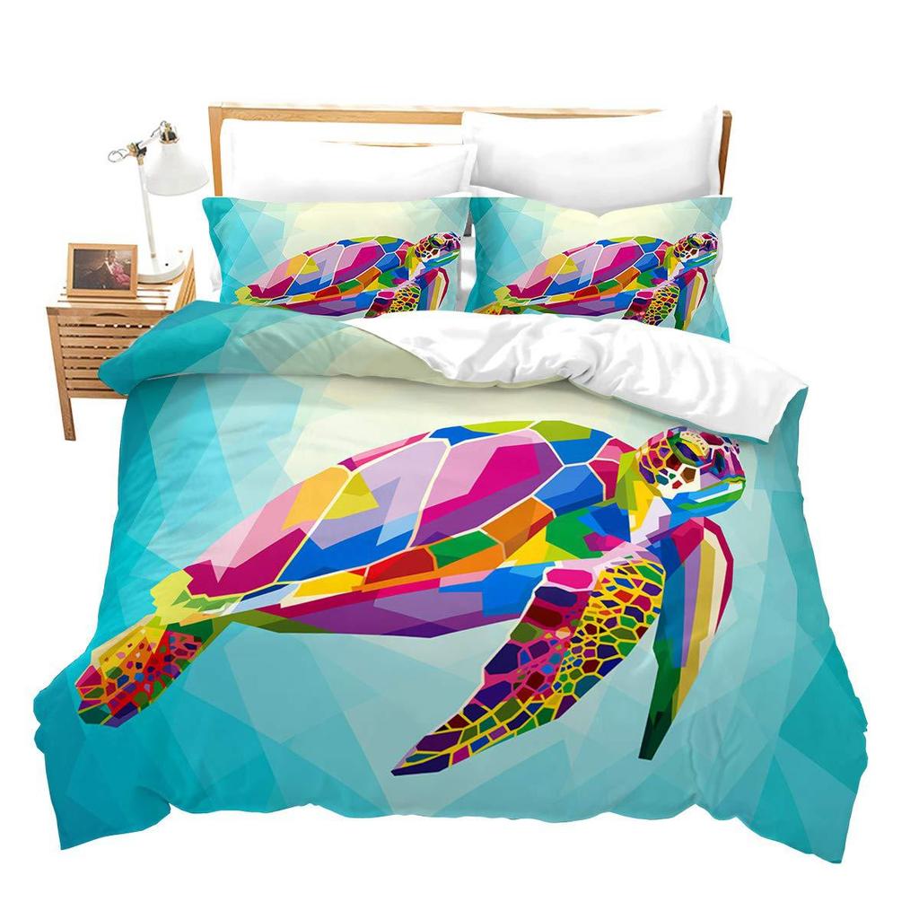 Peacock Couple Three-Piece Quilt Cover Digital Printing Bedding Set Four Seasons Bed Cover