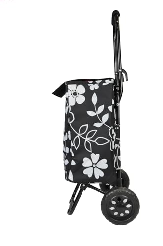 Rep cocoro Shopping Cart, 22L, Flower Black, with Flap & Cooler Function, and Bag-in-Bag