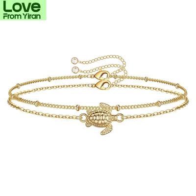 Boho Bracelet Bangle Sea Turtle Pendant Bracelet For Women 14 K Gold Filled Jewelry Wristband Pulseira Women Gift