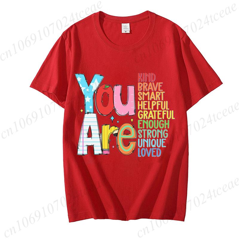 You Are Kinds Shirts for Women Back To School Tees Fashion Casual Teacher Appreciation Tee Trend Tshirts Retro Womens Tshirts