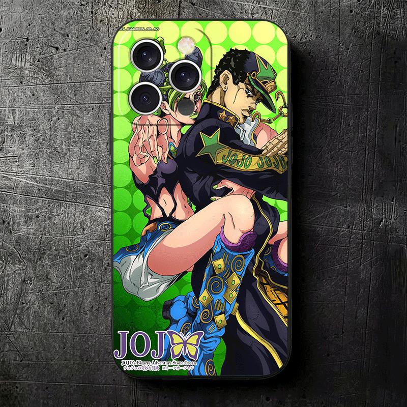 JoJo Adventure Jolyne Cujoh Soft Phone Case for iPhone 16 16E 17 Air 15 Pro Max 14 Plus 13 Mini 11 12 7 Black Cover Back Shell