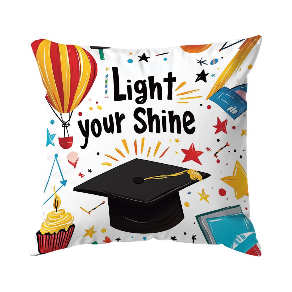 Pcs BacktoSchool Campus Themes Singlesided Printed Pillowcase Cushion Coversuitable For Living Roombedroomcar Decoration
