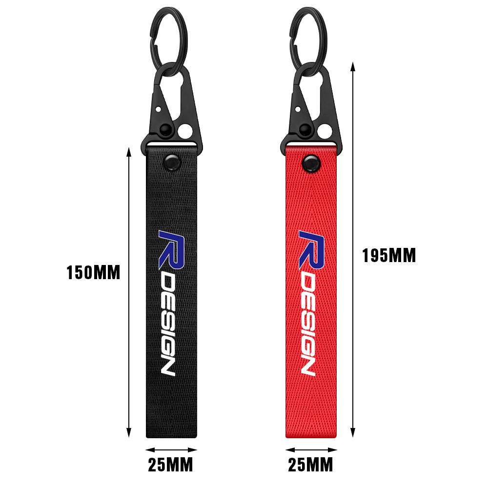 1 Stück ABS Nylonband Auto Schlüsselanhänger Auto Emblem Schlüsselanhänger Dekor Anhänger Für Volvo RDESIGN XC90 XC60 XC40 XC70 XC80 S60 S80 V40 V60
