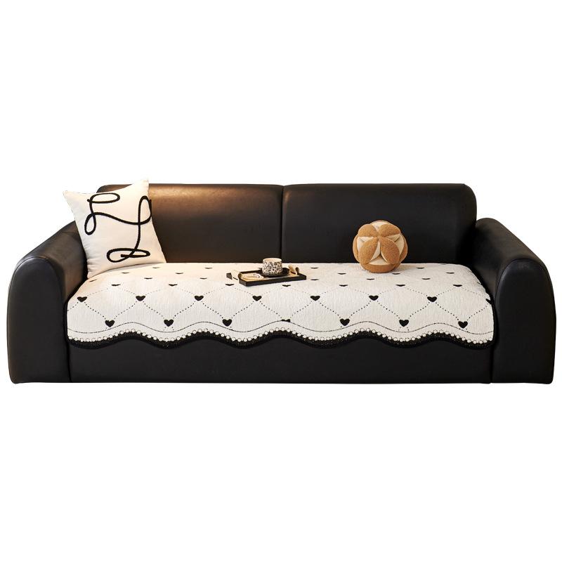 French autumn and winter irregular sofa cushion plush straight row sofa special machine washable leather seat cushion advanced feeling cover cloth