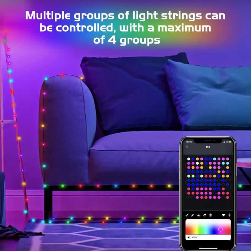 RGB Smart Bluetooth Control USB LED String Lights Outdoor App Remote Control Led Garland Fairy Lamp Christmas Tree Decoration