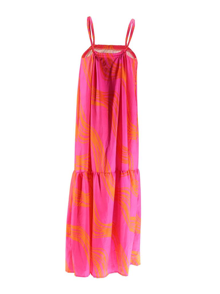 TW444 Summer Women's Spaghetti Strap Sexy Backless Long Dress - European & American Vacation Style