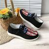 Spring and Autumn Low-top Canvas Shoes Flat Heel Star Stripe Print Lace-up Women's Shoes Casual and Comfortable Single Shoes