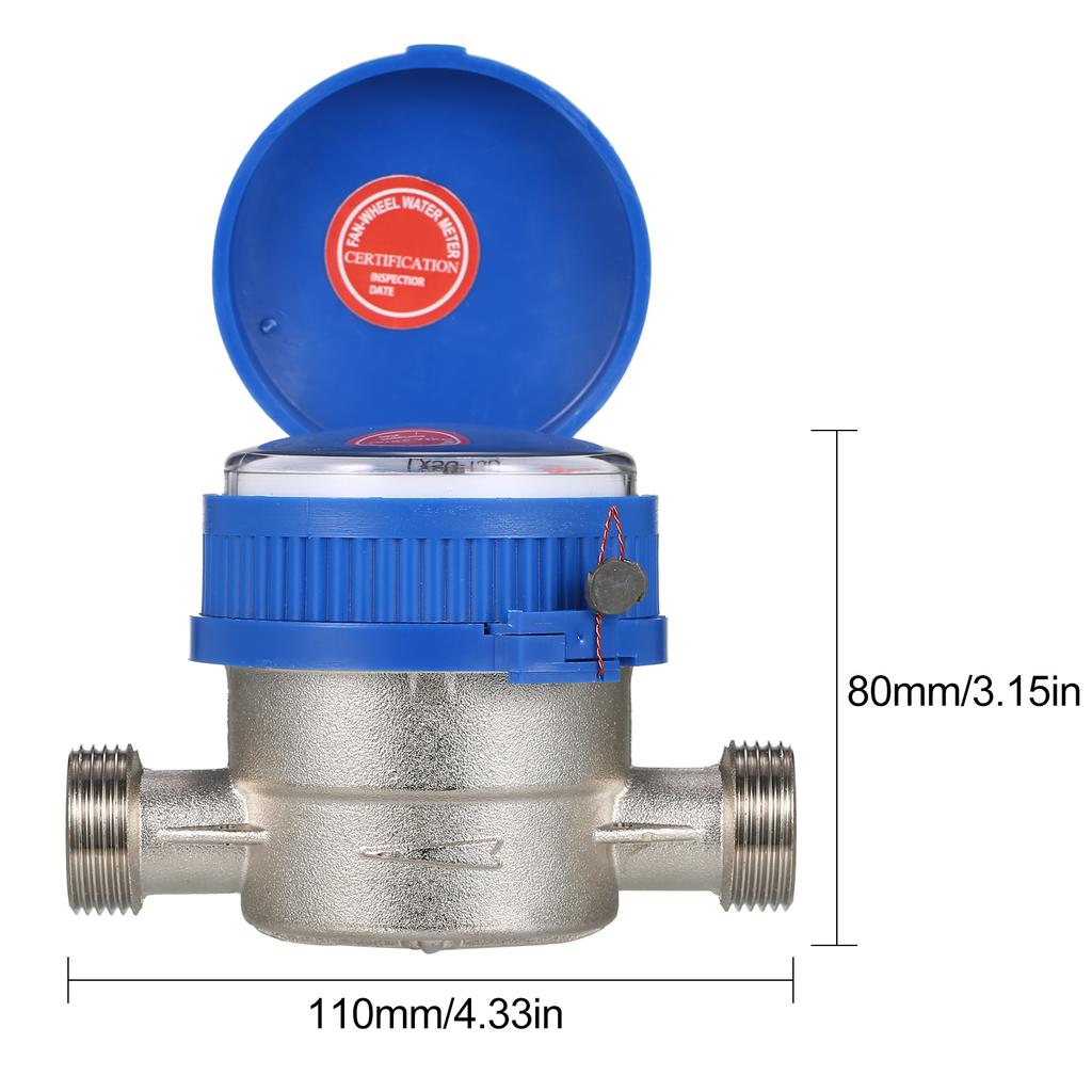 LXSG13D Household Water Meter Single Flow Dry Cold Water Table Qn 1.5m3h 30 Celsius  15mm Garden & Home