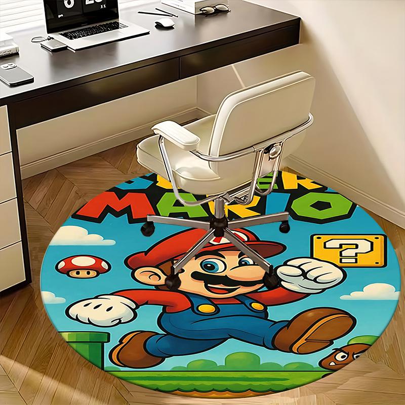 Super Mario, Chair mat Round Rug Office carpet, Non slip, Suitable for Living Rooms, Bedrooms Decor 1205661a