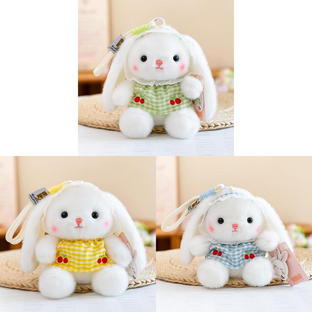 Plush Bunny Keychain With Embroidered Details For Girls Backpack Accessories