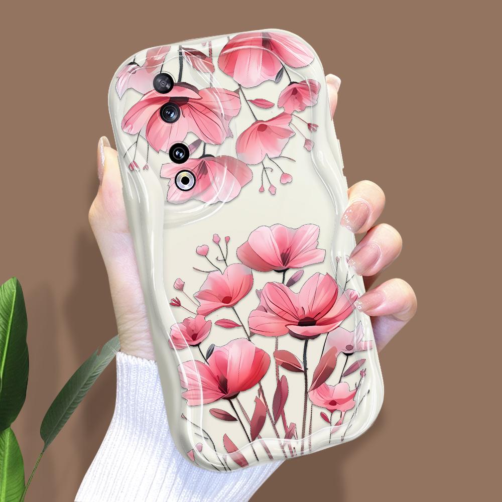 

Милый мультяшный узор, кремовая текстура, мягкий силиконовый чехол с волнистыми краями, чехол для телефона для Huawei Honor Infinix Tecno iPhone iPhone 13 Mini белый