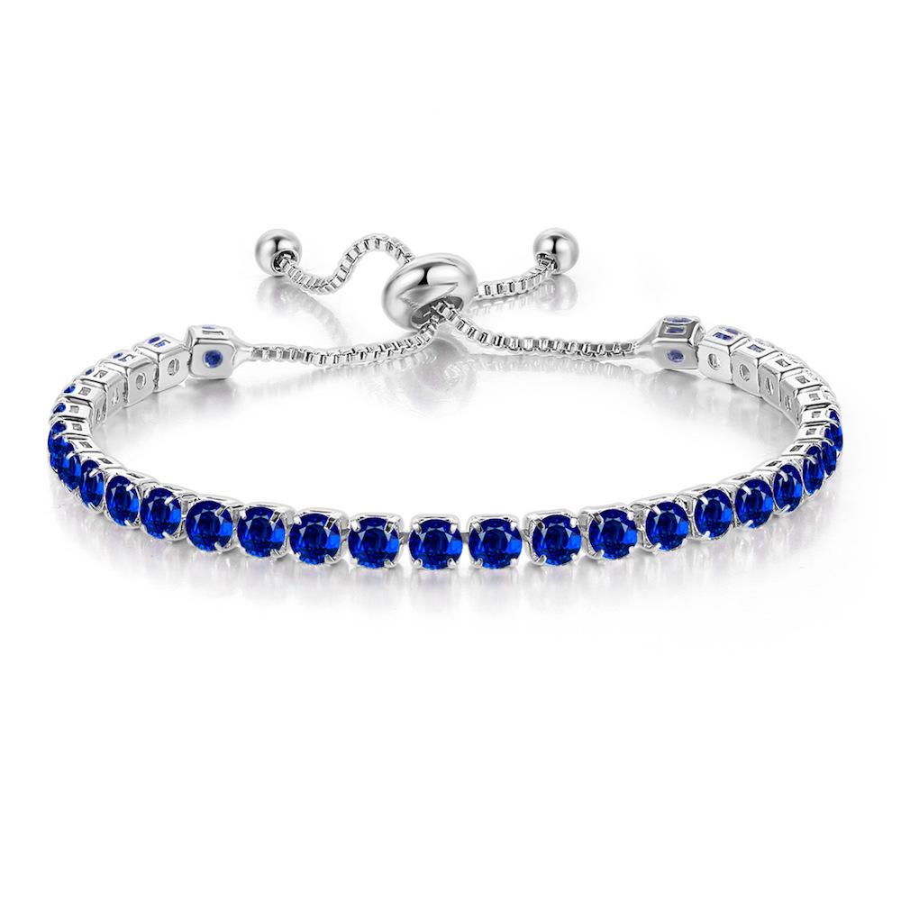 Adjustable Colorful Birthstone Tennis Bracelet for Women Multicolor CZ Crystal Wedding Birthday Gift Hand Jewelry