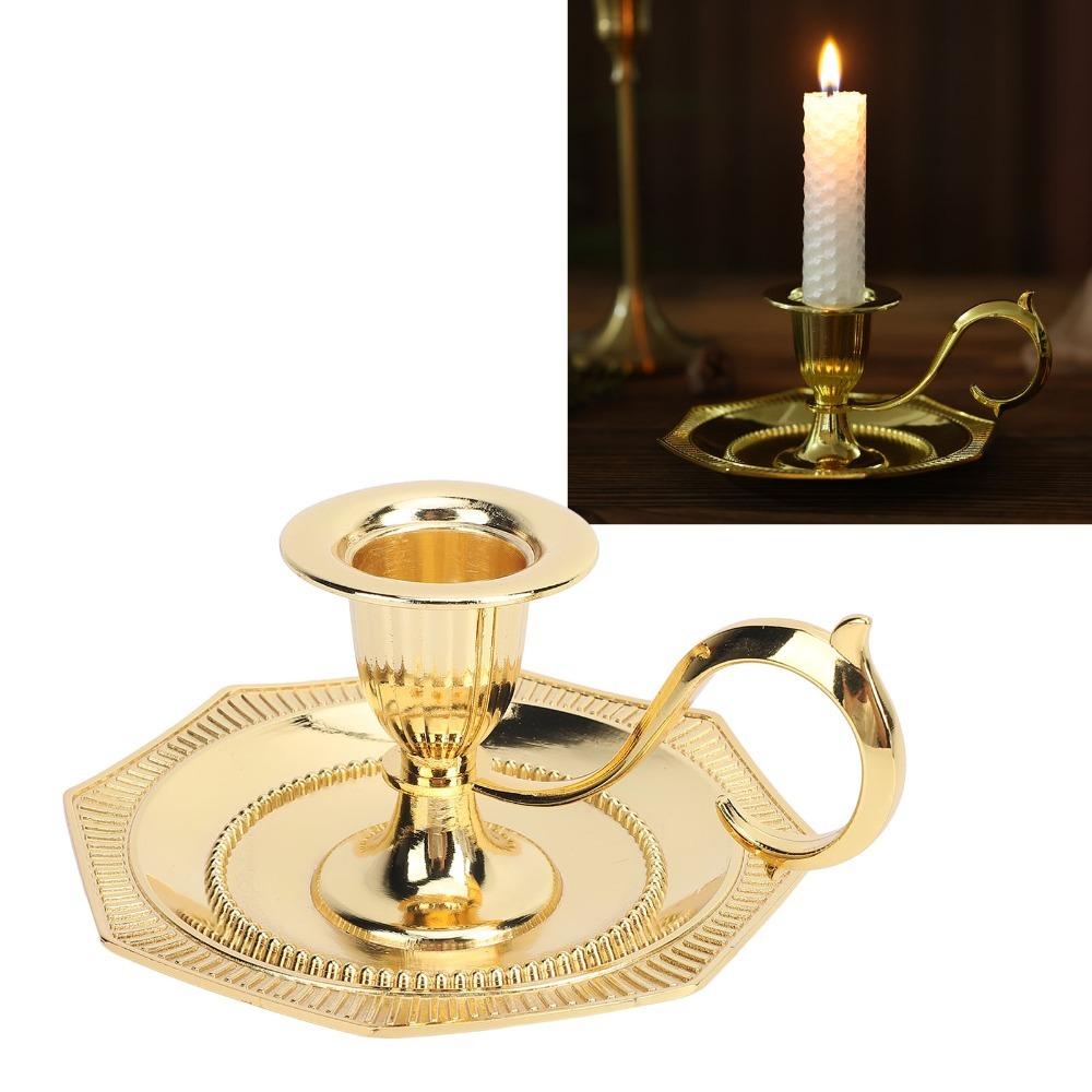 Zinc Alloy Vintage Taper Candle Stick Holder Candle Stand Dining Table Centerpiece