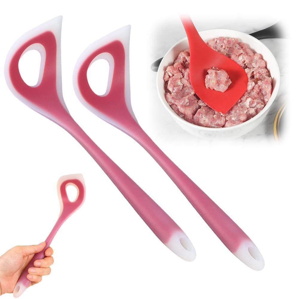2pcs Silicone Meatball Press Spoon Hand Press Type Meatball Maker Meatball Scoop Fish Ball