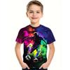 T-Shirt für Kinder Mode 3D-Druck Sommer Kurzarm-T-Shirt Personalisiertes Hip-Hop Bequemes Rundhals-T-Shirt Sportoberteil
