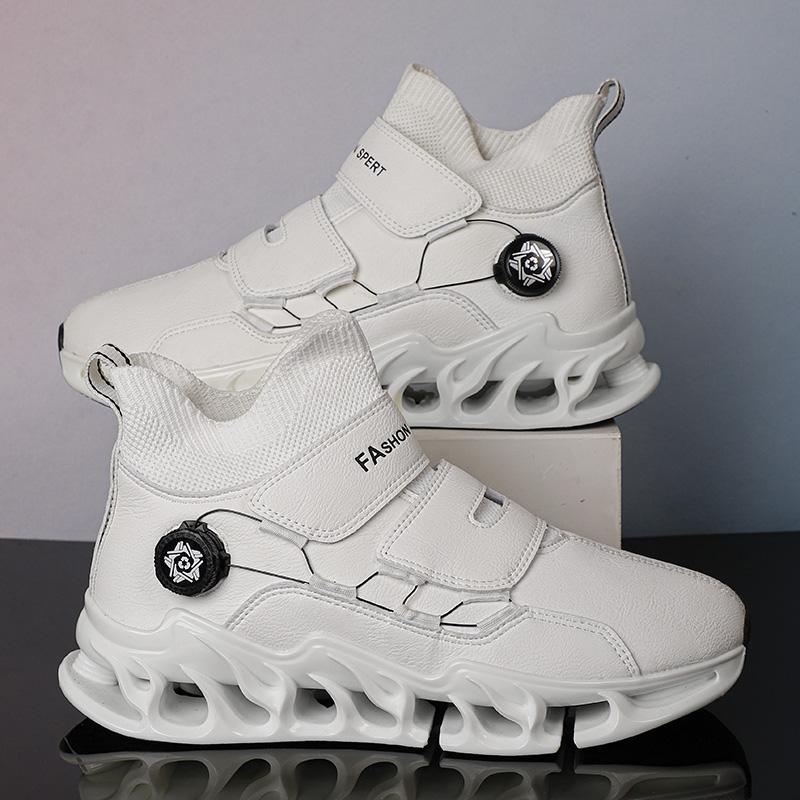 Klobiger Sneaker Übergröße 45 46 47 48 Herren Laufschuhe mit Blade-Sohle Mode Casual Leder/Mesh Schuhe mit erhöhter Plattform