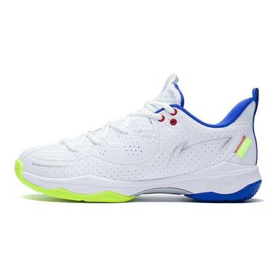 Li Ning Zhan Ji III Lite Shock Absorption Non-Slip Wear-Resistant Low-Top Badminton Shoes Unisex Sneaker White Blue AYZS016-1