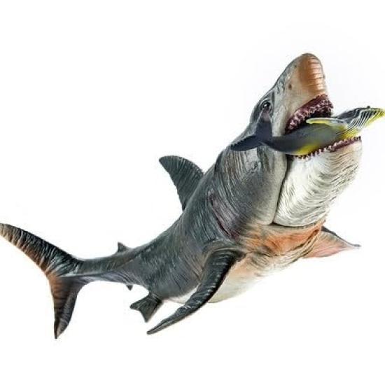 SanDoll Dinosaur Figure Realistic Model Jurassic 30cm Reptile Carnivore Kids Toy Gift Display (Megalodon)
