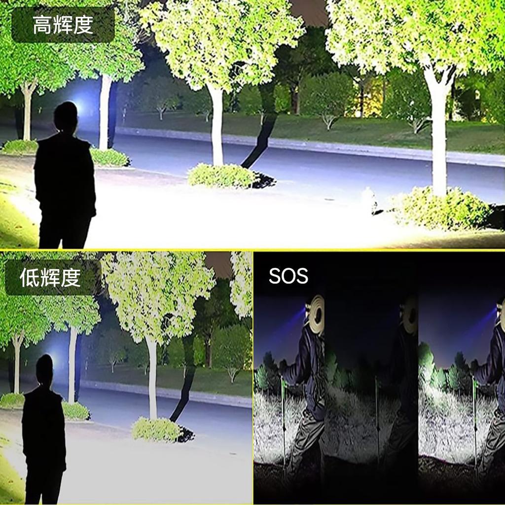 30-Hour Battery Life, 800,000 Lumens, Ultra-Bright, High-Capacity, Type-C Rechargeable Headlamp, 3 Lighting Modes, Hand Motion Sensor, Zoom Function,