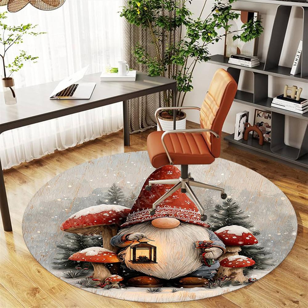 1PC gnome forest Office Round Area Rug, Under Office Chairs Bedroom Living Room Home Decor, Carpet for Office -1110126