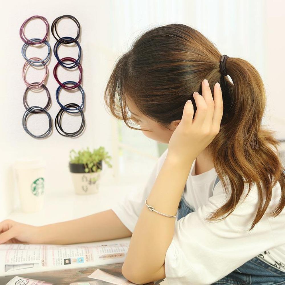 10PCS Simple Basic Elastic Hair Bands Scrunchie Ties Fashion Headband for Women Girls