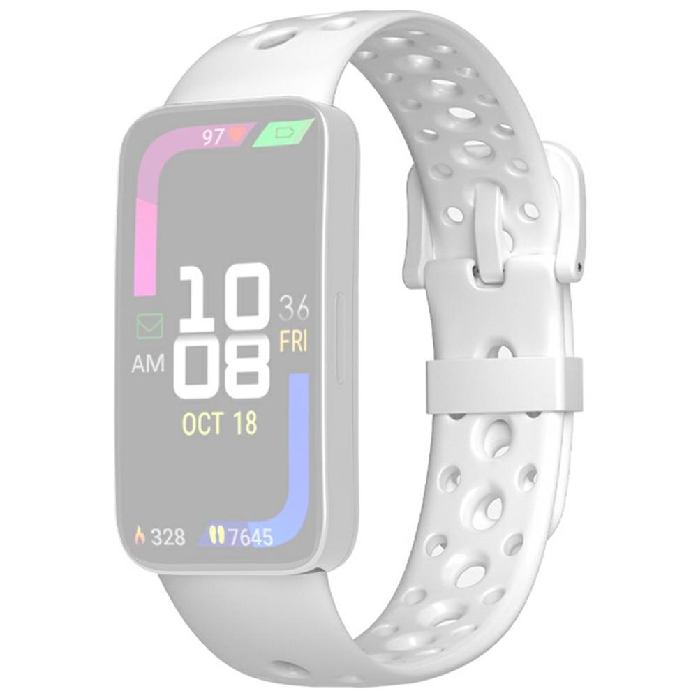 Breathable Silicone Strap for Huawei Band 10/9/8 Adjustable Watch Band with Pin Buckle