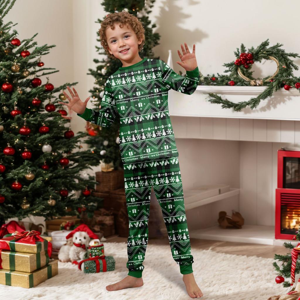 Pijamale Drăguțe Set Familie, Haine de Casă, Set Familie Top cu Mânecă Lungă și Pantaloni