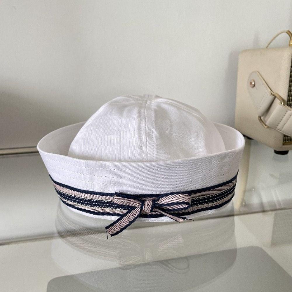 Spice Girl Women's Navy Hat Flip Brim Y2k Berets Cute Bow Sailor Caps  Outdoor