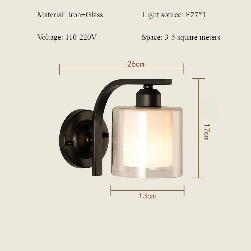 

Современный минималистский настенный светильник для спальни, светодиодный креативный настенный светильник для гостиной, американский коридор, лестница, белое стекло Cool White(5500-7000K)