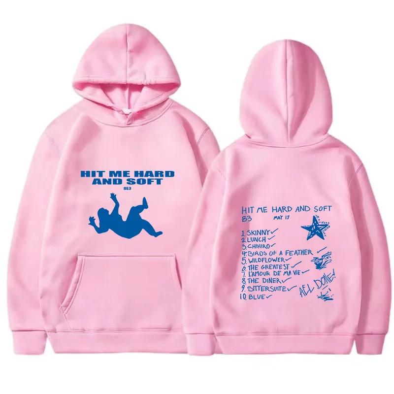 Nové jaro podzim dámské unisex mikiny Billie Hit Me Hard and Soft potisk dámská mikina s kulatým výstřihem evropská velikost ležérní pulovr s kapucí